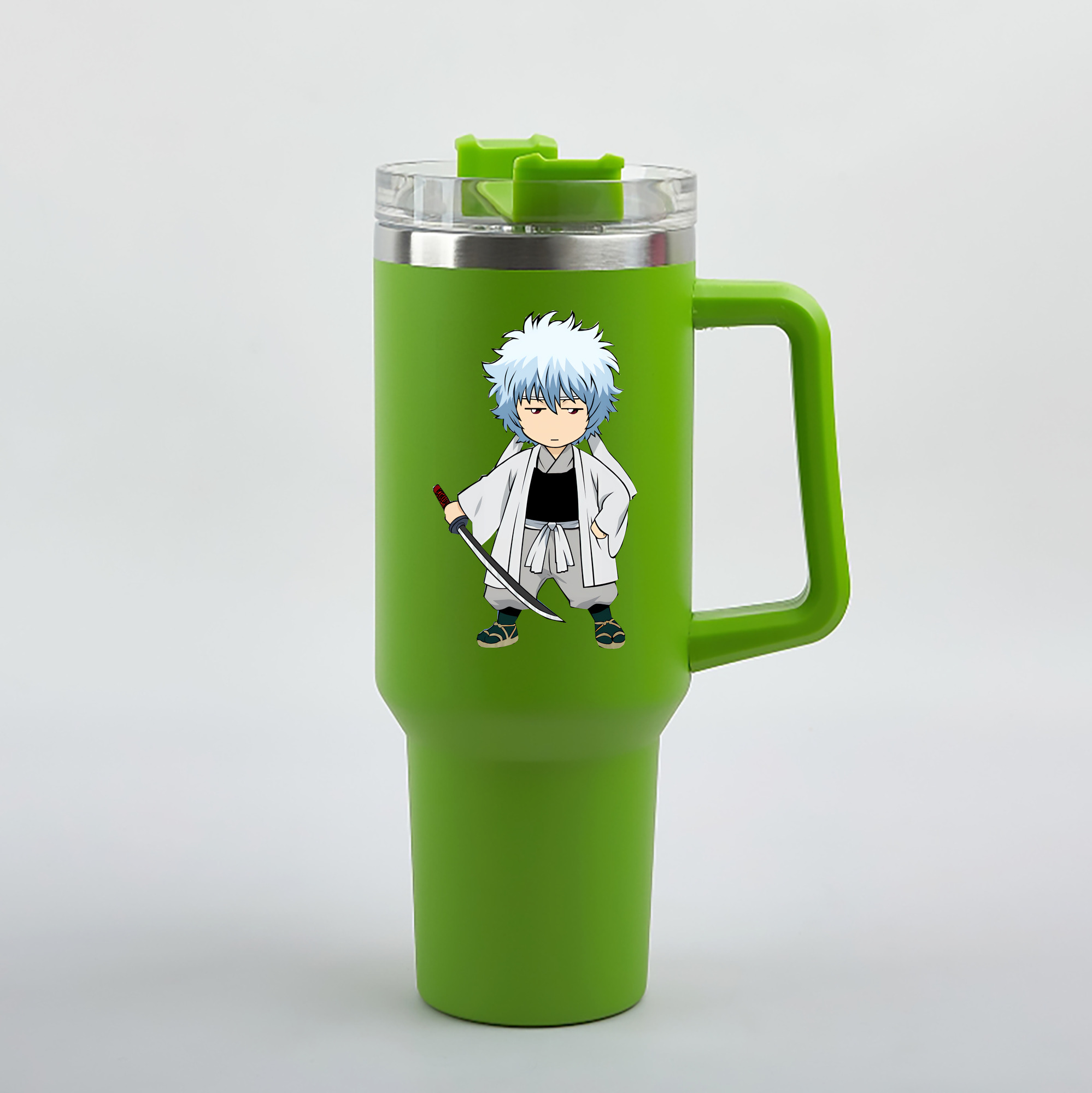 （画像用） ぎんたま 坂田銀時（さかたぎんとき） 神楽 志村新八（しむら しんぱち） GINTAMA Sakata Gintoki Kagura Shimura Shinpachi 1200mL車用タンブラー（カラープリント）